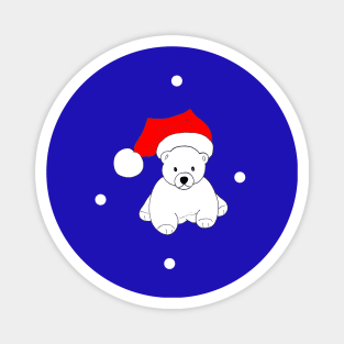 Cute Christmas Baby Polar Bear Snowflakes elf hat Magnet